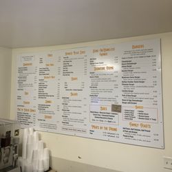 Dannys BBQ - Wall menu.