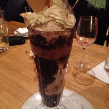 Bits & Pizzas - Chocolate sundae: 3 different flavours (you chose) of homemade ice cream, drenched in homemade chocolate sauce and whipped cream - Italian Near Me - Dun Laoghaire, D