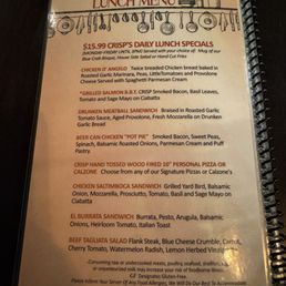 Lunch menu