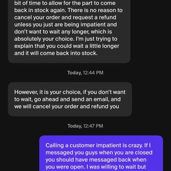K8 Stinger Store - Chat log with customer service - Auto Customization Near Me - Moorpark, California