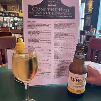 Concert Hall and Barrel Tavern - Our drinks & menu - Sandwiches Near Me - Hermann, Missouri