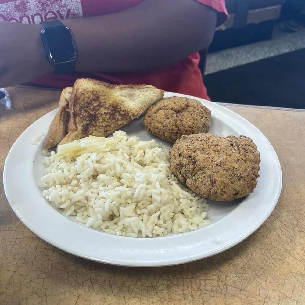 Bartlett Breakfast Factory - Salmon coquette and rice. They were so good! They are thicker than you may cook at home. - Breakfast & Brunch Near Me - Memphis, Tennessee