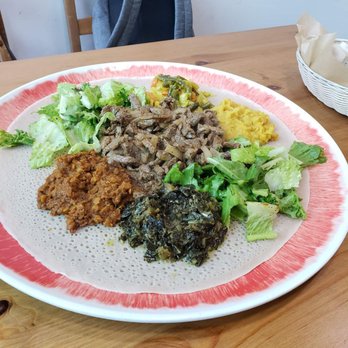 Moya - Veggie sampler with beef - Ethiopian Near Me - San Francisco, California