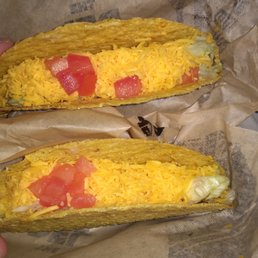 Not really tacos during Taco Tuesday. More cheese than anything else. Not really tacos during Taco Tuesday. More cheese than anything else.