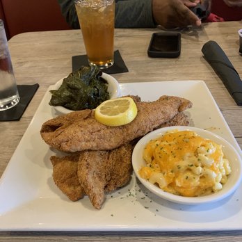 Della J's Delectables - Macaroni and cheese okay.  It the fish was flavorful and heart. The collards has a great flavor too! - Southern Near Me - Alexandria, Virginia