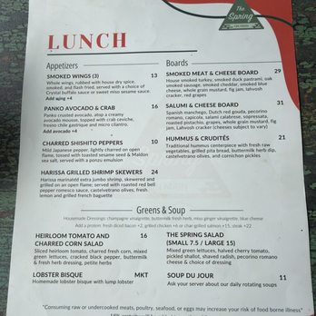 The Spring on Main - Lunch menu - New American Near Me - Eureka Springs, Arkansas