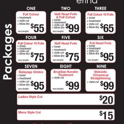 My Salon - Price list