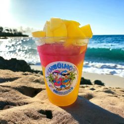 Pinguinos Hermanos-Travelers Rest - Mango Strawberry Shaved Ice with Fresh Cut Mango