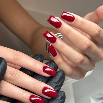 Gorgeous Gorgona - Classic red russian gel manicure - Nail Salons Near Me - New York, New York Gorgeous Gorgona - Classic red russian gel manicure - Nail Salons Near Me - New York, New York