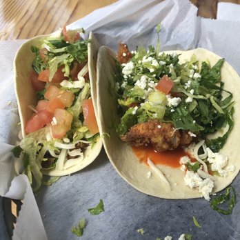 Cantina 76 - Traditional beef taco and Buffalo chicken taco - Tex-Mex Near Me - Greenville, South Carolina