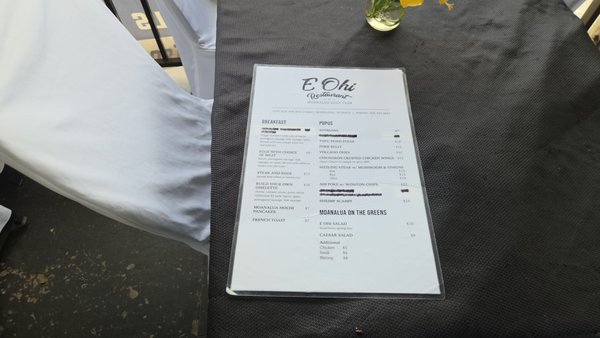 Menu photo 6 E Ohi Restaurant Honolulu, HI