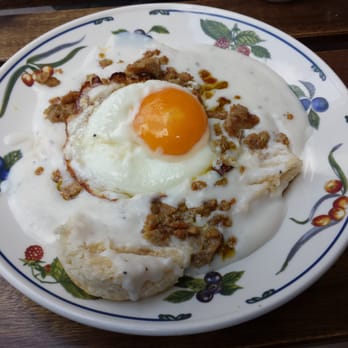 Butterfields Cafe - Biscuits and Gravy w/sunny egg - Cafes Near Me - Deposit, New York
