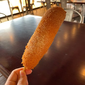 Oh K-Dog - 7. Half Mozza and Half Hot Dog with 1/2 cinnamon sugar 1/2 honey butter - Hot Dogs Near Me - Austin, Texas