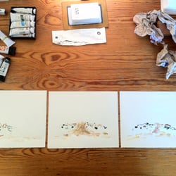 Paul Rest Fine Art - three grapevine mixed media paintings (these are a triptych)