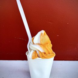 Soft Serve of Pumpkin Spice/Cheesecake. Creamy and delicious.