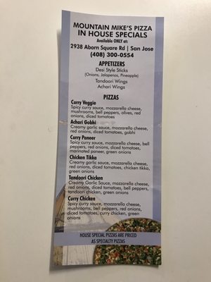 Menu photo 3 Mountain Mike's Pizza San Jose, CA