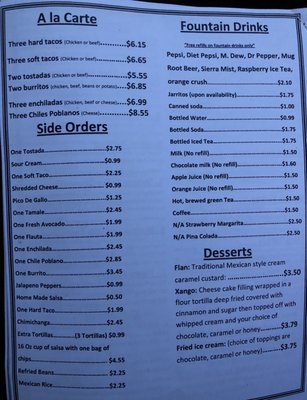 Menu photo 1 El Torito Mexican Restaurant Shamokin Dam, PA