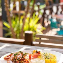 Le Jardin des Sablons - Grosses Gambas à la Plancha-Restaurant Le Jardin des Sablons - Portiragnes Plage