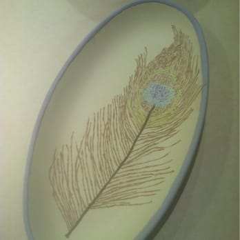 Color Me Mine - My peacock feather plate - Paint-Your-Own Pottery Near Me - Porter Ranch, California Color Me Mine - My peacock feather plate - Paint-Your-Own Pottery Near Me - Porter Ranch, California