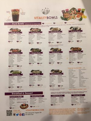 Menu photo 2 Vitality Bowls Eugene, OR Menu photo 2 Vitality Bowls Eugene, OR