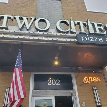 Two Cities Pizza Company - Front of restaurant (love the American Flag) - Pizza Near Me - Mason, Ohio Two Cities Pizza Company - Front of restaurant (love the American Flag) - Pizza Near Me - Mason, Ohio