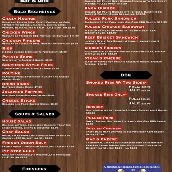 The Pit - Dinner menu - Barbeque Near Me - Lewiston, Maine The Pit - Dinner menu - Barbeque Near Me - Lewiston, Maine
