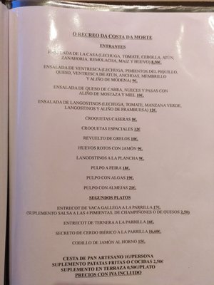 Menu photo 2 O Recreo Cee, C