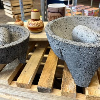 Tejanitas - two cement bowls on a pallet - Grocery Near Me - Ionia, Michigan