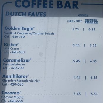 Dutch Bros Coffee - Menu 3/16/2024 - Coffee & Tea Near Me - Los Banos, California