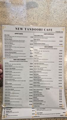 Menu photo 2 New Tandoori Cafe San Jose, CA Menu photo 2 New Tandoori Cafe San Jose, CA