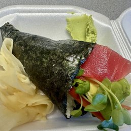 Tuna hand roll Tuna hand roll