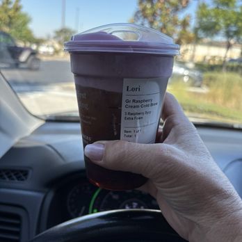 Starbucks - Raspberry Cold Brew with Nondairy Vanilla Sweet Cream Cold Foam - Coffee & Tea Near Me - San Dimas, California Starbucks - Raspberry Cold Brew with Nondairy Vanilla Sweet Cream Cold Foam - Coffee & Tea Near Me - San Dimas, California
