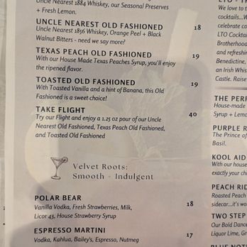 Roots Southern Table - Old fashion cocktail menu - Southern Near Me - Farmers Branch, Texas Roots Southern Table - Old fashion cocktail menu - Southern Near Me - Farmers Branch, Texas