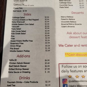 Odeh’s Mediterranean Kitchen - Menu - Mediterranean Near Me - High Point, North Carolina