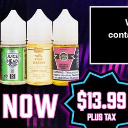Sports Vape - Juice picture. All juice now $13.99 plus tax at Sports Vape! Warning: this product contains nicotine. Nicotine is an addictive chemical.
