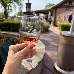 Rancho Roble Vineyards - Patio and a nice rose