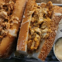 The Highland Restaurant & Bar - Real chopped chicken cheese steak, toasted seed roll