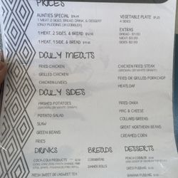 Auntie’s Soul Food - Menu