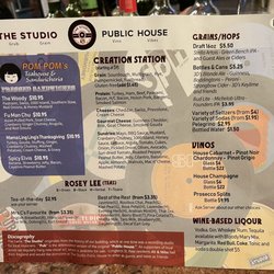 The Studio Public House - Menu