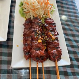 Beef skewers! Beef skewers!