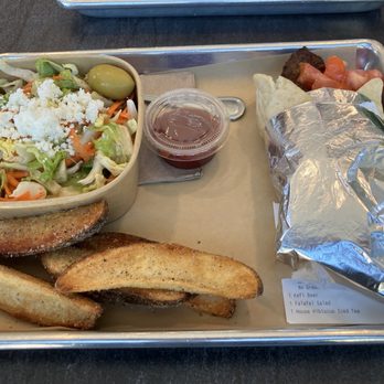Parea - Falafel gyro plate with side salad and potato wedges! Phenomenal!! - Greek Near Me - Salt Lake City, Utah Parea - Falafel gyro plate with side salad and potato wedges! Phenomenal!! - Greek Near Me - Salt Lake City, Utah