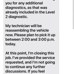Text messages exchanged with an unprofessional business owner who couldn't accept the fact that they couldn't complete the job.