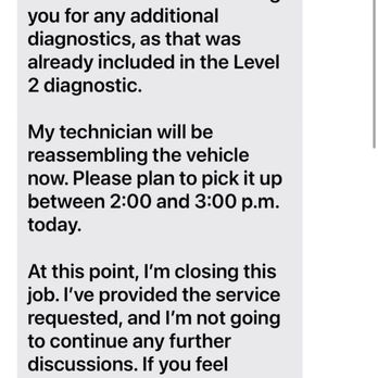 Auto Dynamic Services - Text messages exchanged with an unprofessional business owner who couldn't accept the fact that they couldn't complete the job. - Auto Repair Near Me - Las Vegas, Nevada
