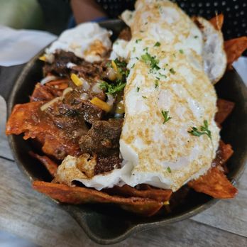 Edwin Mills by Equator - BRAISED SHORT RIBS CHILAQUILES - New American Near Me - Pasadena, California