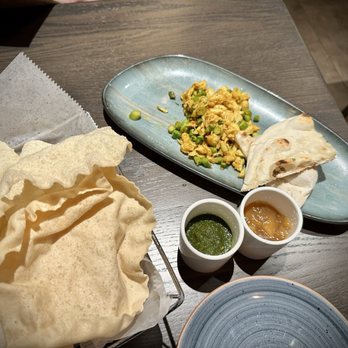 Lehja - Left Papad and Blue Crab Taka Tak with Mango and green chutney VERY GOOD! - Indian Near Me - Richmond, Virginia Lehja - Left Papad and Blue Crab Taka Tak with Mango and green chutney VERY GOOD! - Indian Near Me - Richmond, Virginia