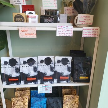 Sunny M Specialty Coffee & Tea - a shelf of coffee and tea bags - Coffee & Tea Near Me - Richmond, British Columbia Sunny M Specialty Coffee & Tea - a shelf of coffee and tea bags - Coffee & Tea Near Me - Richmond, British Columbia