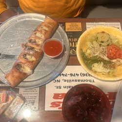 Elizabeth's Pizza #1 - Small Steak Stromboli with a Side Salad