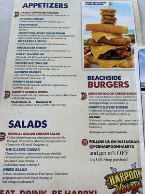 Menu photo 3 Harpoon Harry's Beachfront Restaurant Panama City Bch, FL