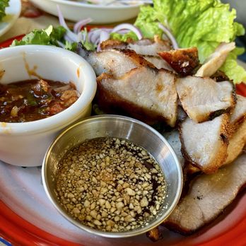 Rose Garden Uptown - 52. Kor Moo Yang - grilled pork neck. So tasty and also perfectly cooked - Thai Near Me - Oakland, California