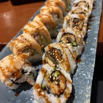 7 Japanese BBQ & Sushi - Eel roll and seared salmon roll - Sushi Bars Near Me - Irvine, California